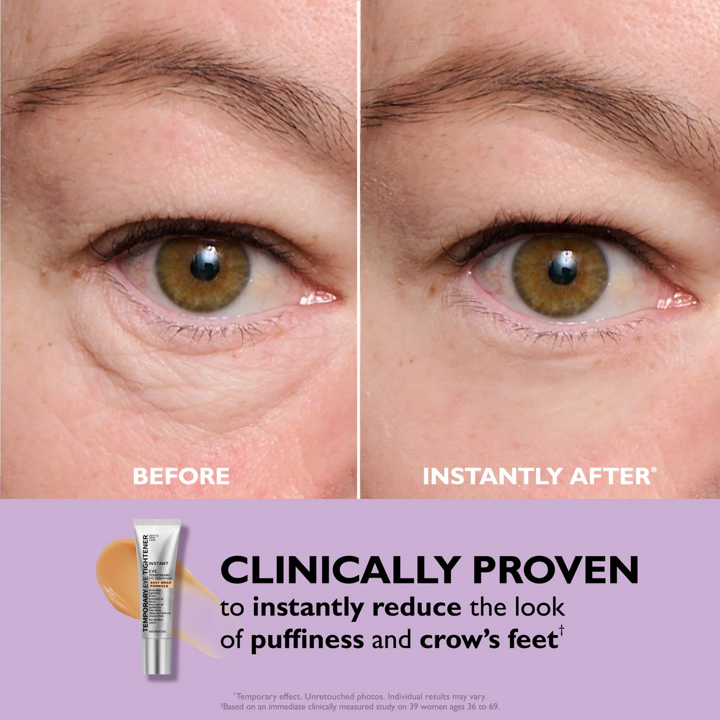 Instant Temporary Eye Tightener Easy-Wear Formula